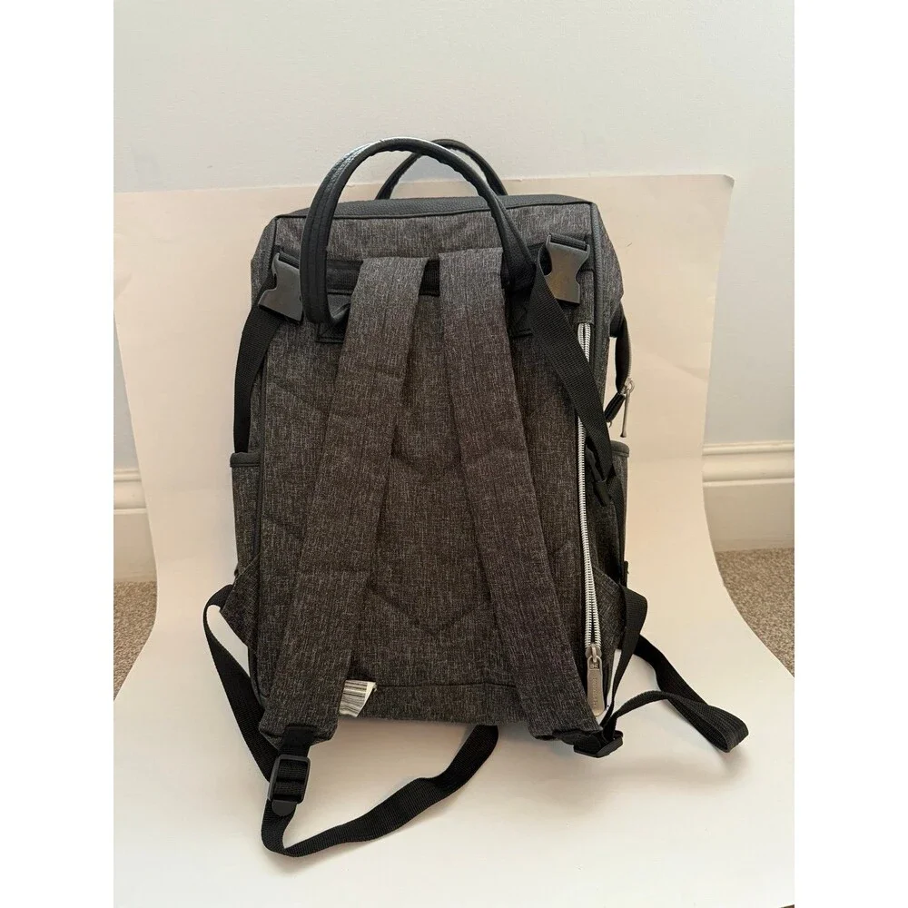 Banana‎ Fish Midi Backpack Diaper Bag Gray Black Insulated Bottle Holder